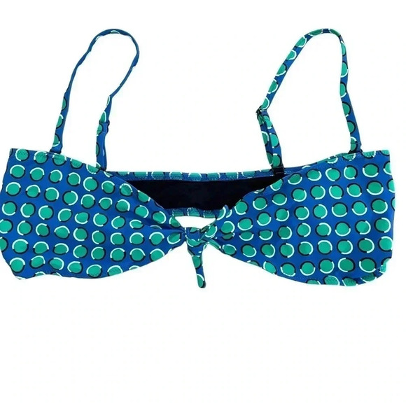 Solid & Striped The Roux Bikini Top Cobalt Blue Polka Dot - Picture 7 of 10
